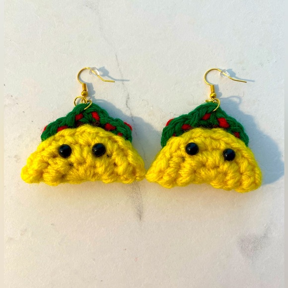 Crochet Taco Earrings 🌮 - Picture 1 of 6